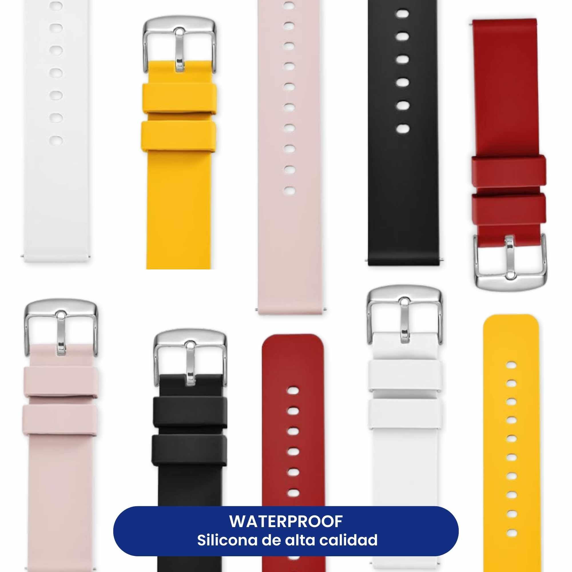 TECHZOCO Correa reloj silicona, Banda de Reloj de Silicona, Correa de Reloj Deportiva, Banda de Reloj Universal, Pulsera de Reloj Silicona, liberación rápida