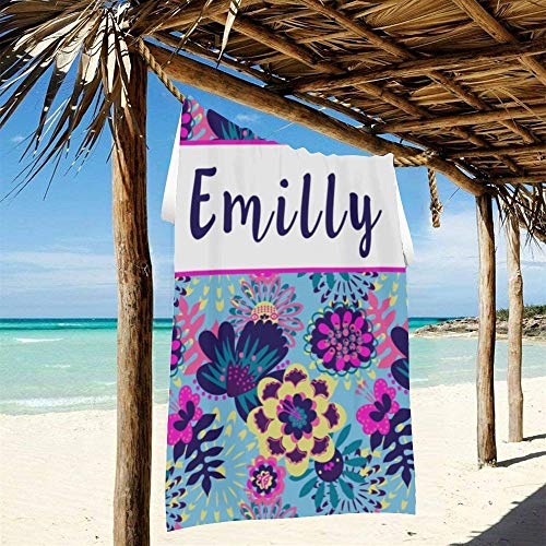 Buy Joy Personalized Beach Towels For Women Girl, Custom Bath Towels With Name, Floras Flowers Microfiber Large Size Custom Beach Towels 30×60 Inches (Option 4) #TOP3