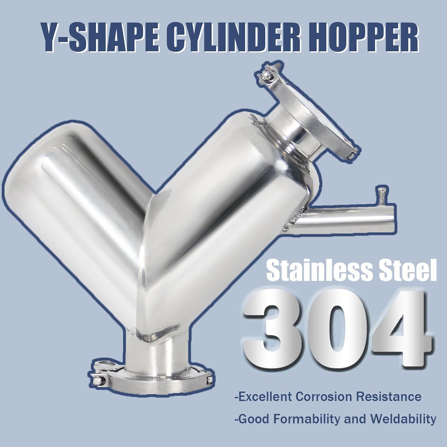 NYANS Small Mixer V-Type Experimental Mixer, 2L Lab V-Type Dry Powder Mixer, Mixing Machine for Powder, 304 Stainless Steel Blender Blending Machine