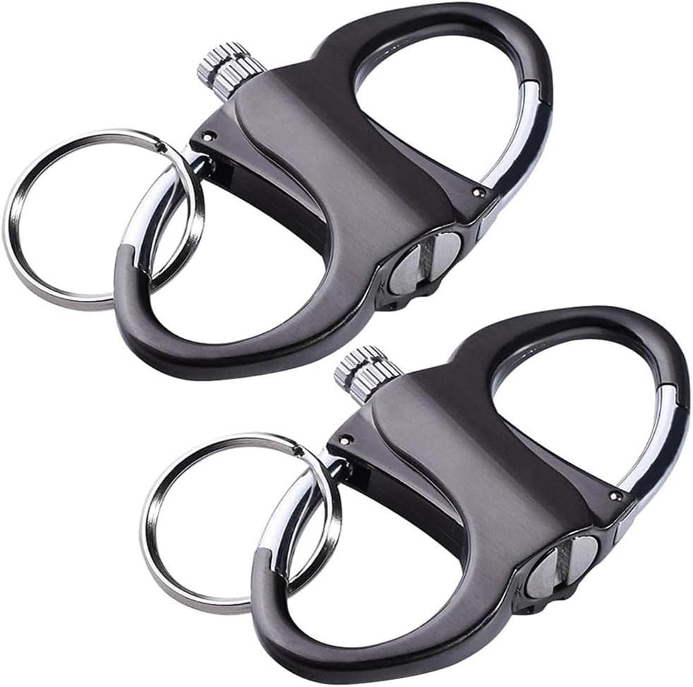 Alloy Keychain Lighter Kerosene Match Lighter,Mini Metal Waterproof for Camping, Hiking, Outdoor(2pack Black)