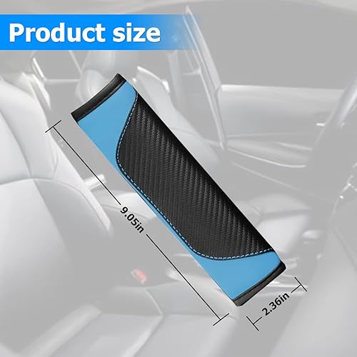 Miniatura 2 de AUCELI 2 fundas para cinturón de seguridad de automóvil, fundas de correa de hombro para cinturón de seguridad de fibra de carbono, almohadilla de