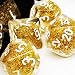 Haxtec Glitter DND Dice Set 7PCS Polyhedral D D Dice for Roleplaying Dice Games as Dungeons and Dragons-Gold Glitter Dice (Gold Glitter)