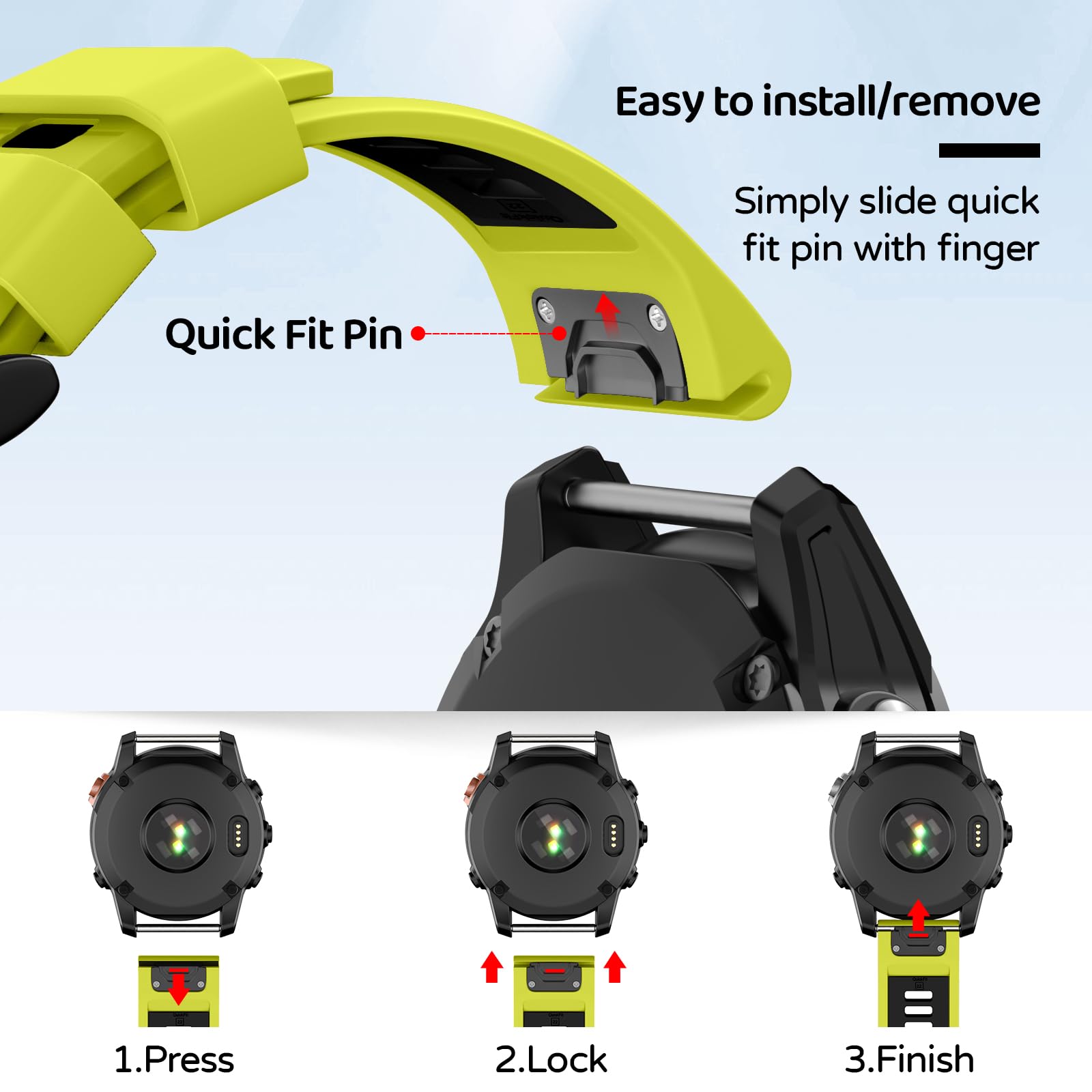 U-LIMVE Watch Strap for Garmin Fenix 8 47mm/Fenix E/Fenix 7/Fenix 7 Pro/Fenix 6/Fenix 6 Pro/Fenix 5/Epix Pro 47mm - Image 2