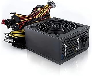 2000W Mining Power Supply, 8 GPU Miner PSU 110V-240V Multi-Channel Silent Power Supply, 24-PIN 4U Server PSU for ETH Bitcoin Mining Rig and ATX PC Case