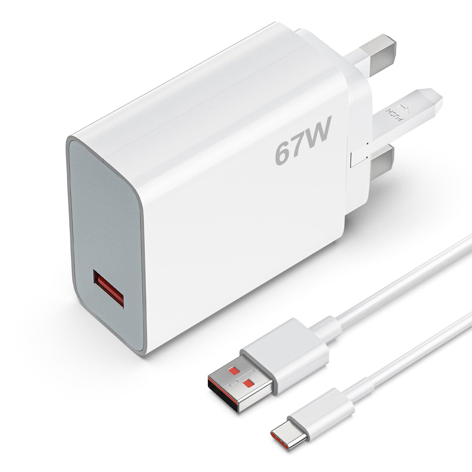 67W USB C Turbo Charger Compatible with Redmi Note 13 Pro/13C/13/12/12T/K60/K50/K40 Redmi Pad Xiaomi 14T/13/12 Ultra/11 Pro Ultra Mix Flip/Fold POCO X6 Fast Power Adapter