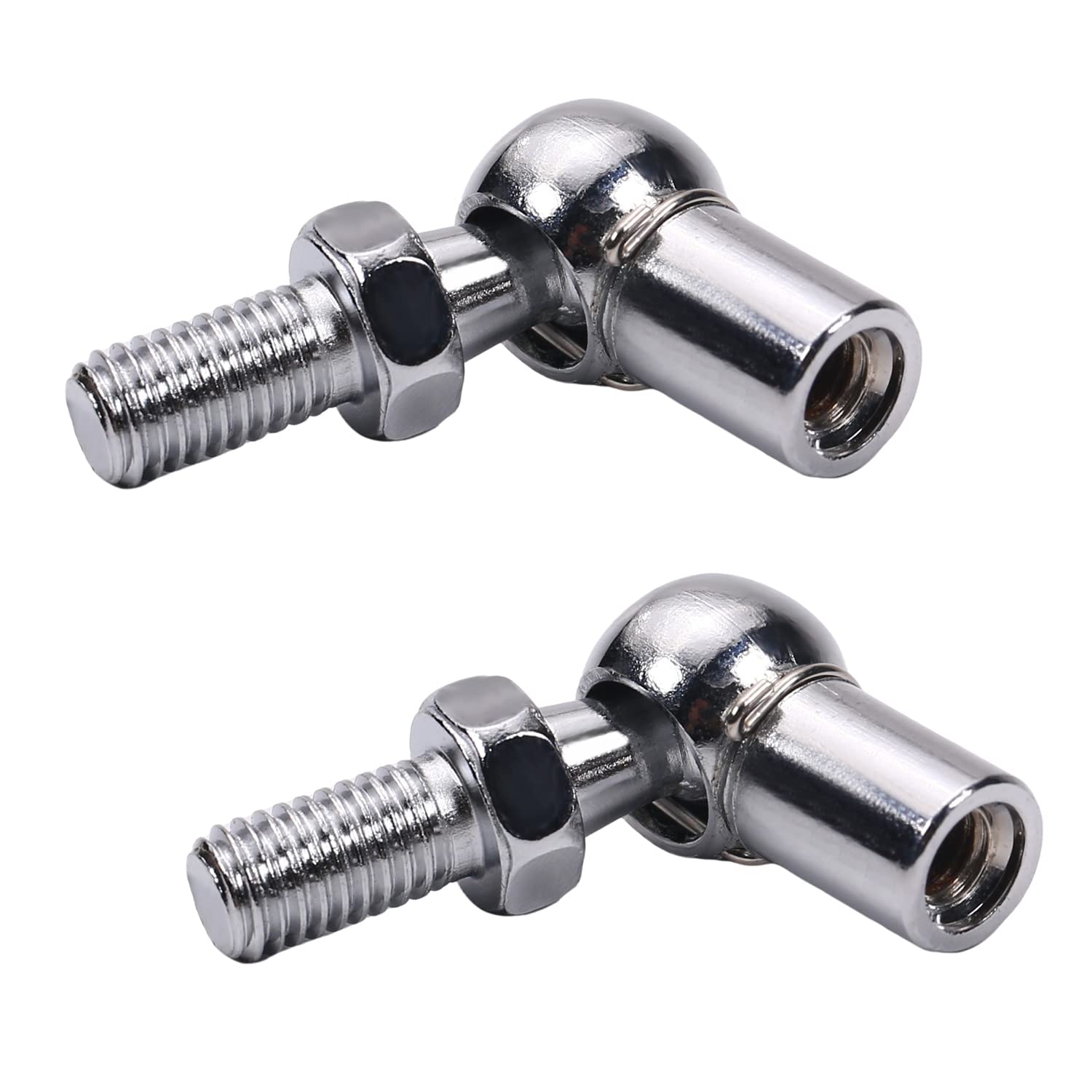 Heyiarbeit 2Pcs Rod End Ball Bearing with Stud, M8 Female Thread 6mm Round Handle Dia A3 Steel Silver Tone