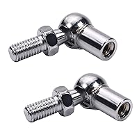 Vista 5 de Heyiarbeit Rodamiento de bolas de extremo de varilla con perno, rosca hembra M8 0.315 in mango redondo diámetro A3 tono plateado