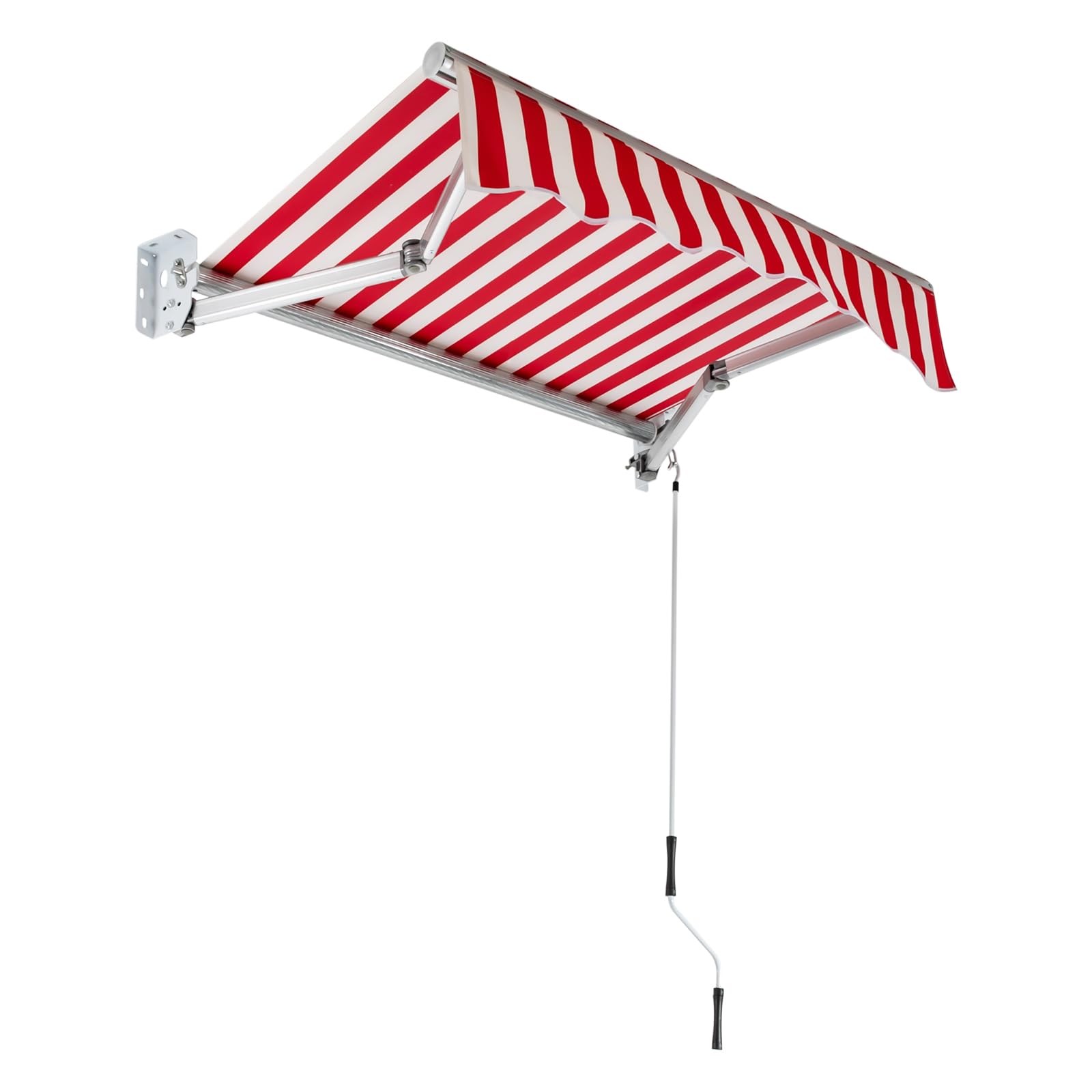 Manuell Ausfahrbare Markise 1.5m, Tür-Fenstermarkise mit Kurbel, Wasserdicht & Sonnenschutz - UV80+, für Camping & Garten