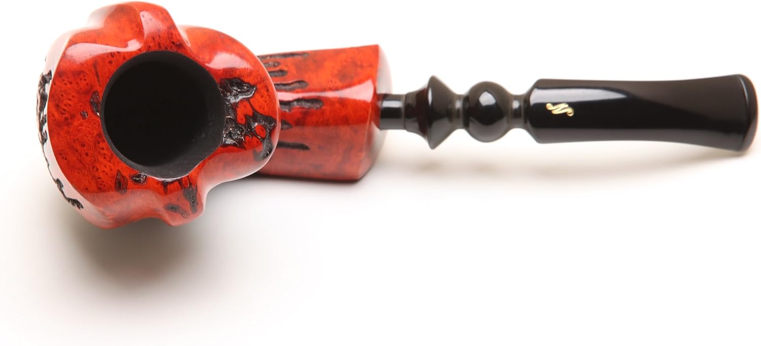 Nording Freehand Briar Rustic 4-2 Tobacco Pipe - Red