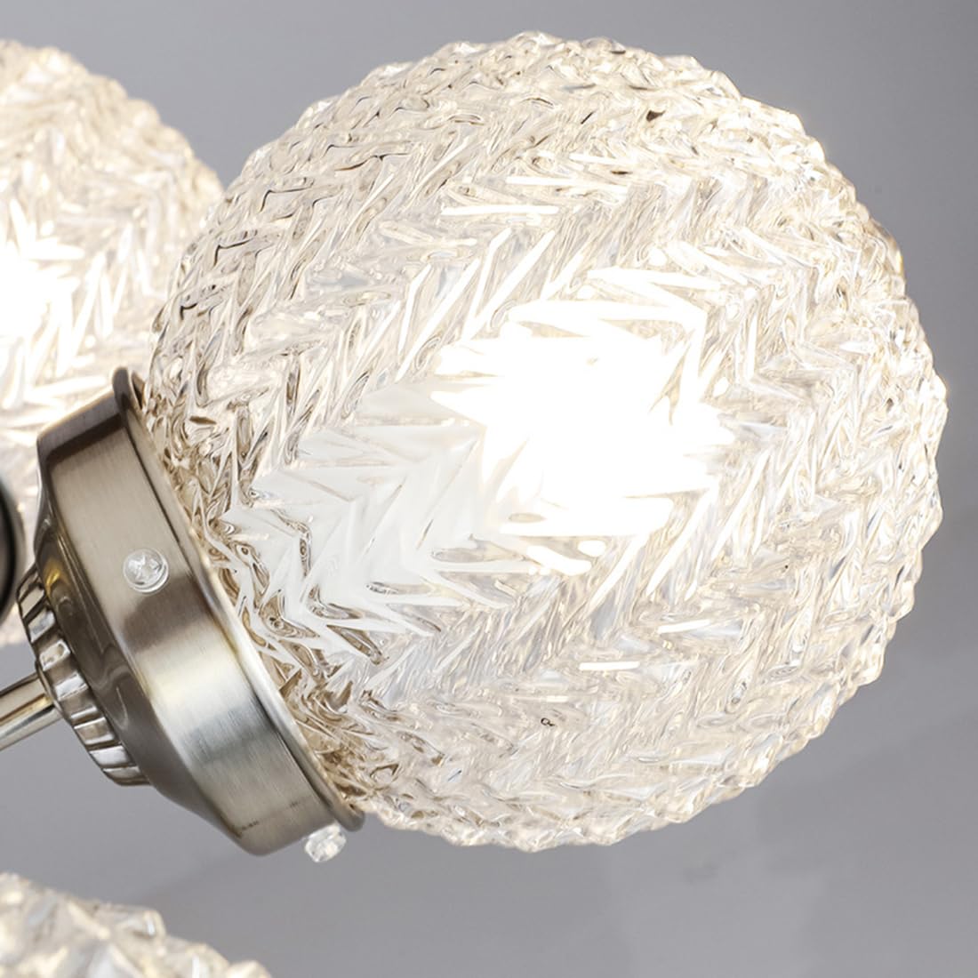 Lampy sufitowe do sypialni 6-Lights Gold Nowoczesne, częściowo podtynkowe lampy sufitowe ze szklanym kloszem w kształcie fali do sypialni, jadalni (chrom