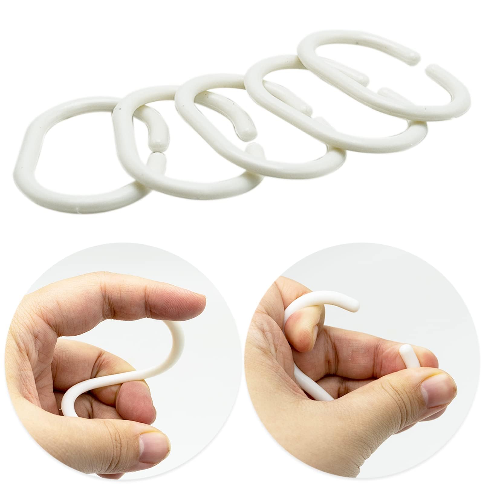 Anelli Per Tendina Doccia In Plastica, Confezione - 6