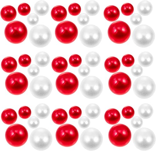 IMIKEYA 500 perlas flotantes para relleno de jarrón, perlas flotantes, sin agujero, cuentas redondas de perlas sintéticas surtidas para decoración