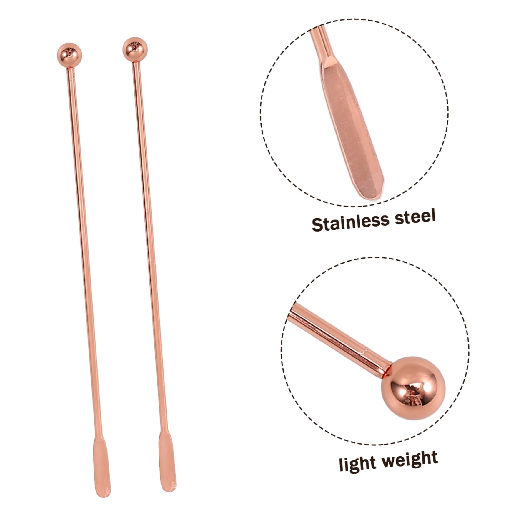 CIMAXIC 10pcs Stirring Rod Cocktail Mixer Cocktail Stirrers Spoons Cocktail Bar Spoon Cocktail Mixing Spoon Drink Mixer Drinks Spiral Bar Cocktail Spoon Stainless Steel Rose -usable