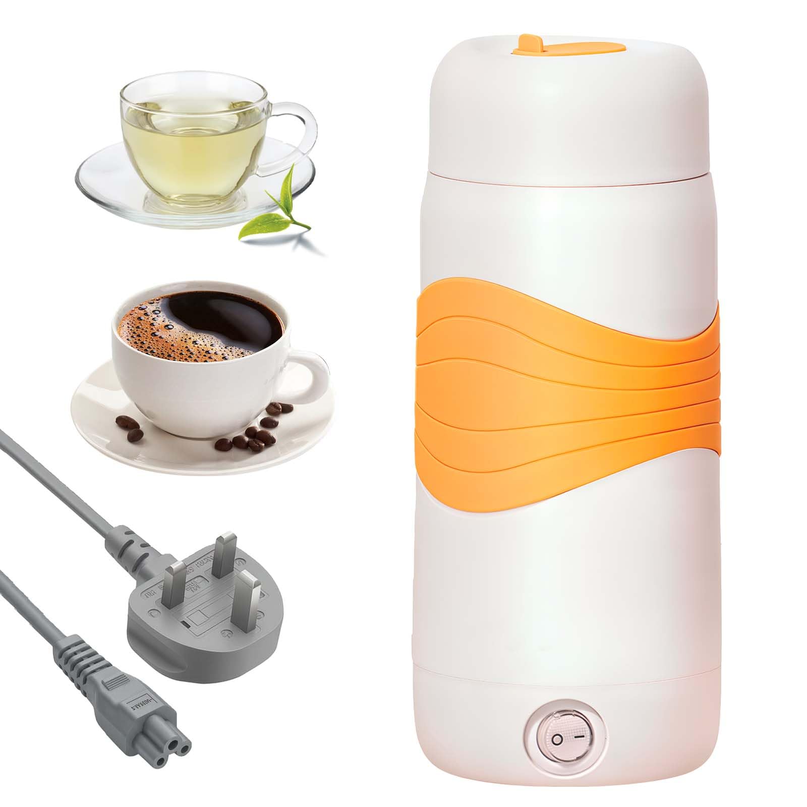 Portable Electric Kettle 304 Stainless Steel BPA-Free 300ml, Yellow