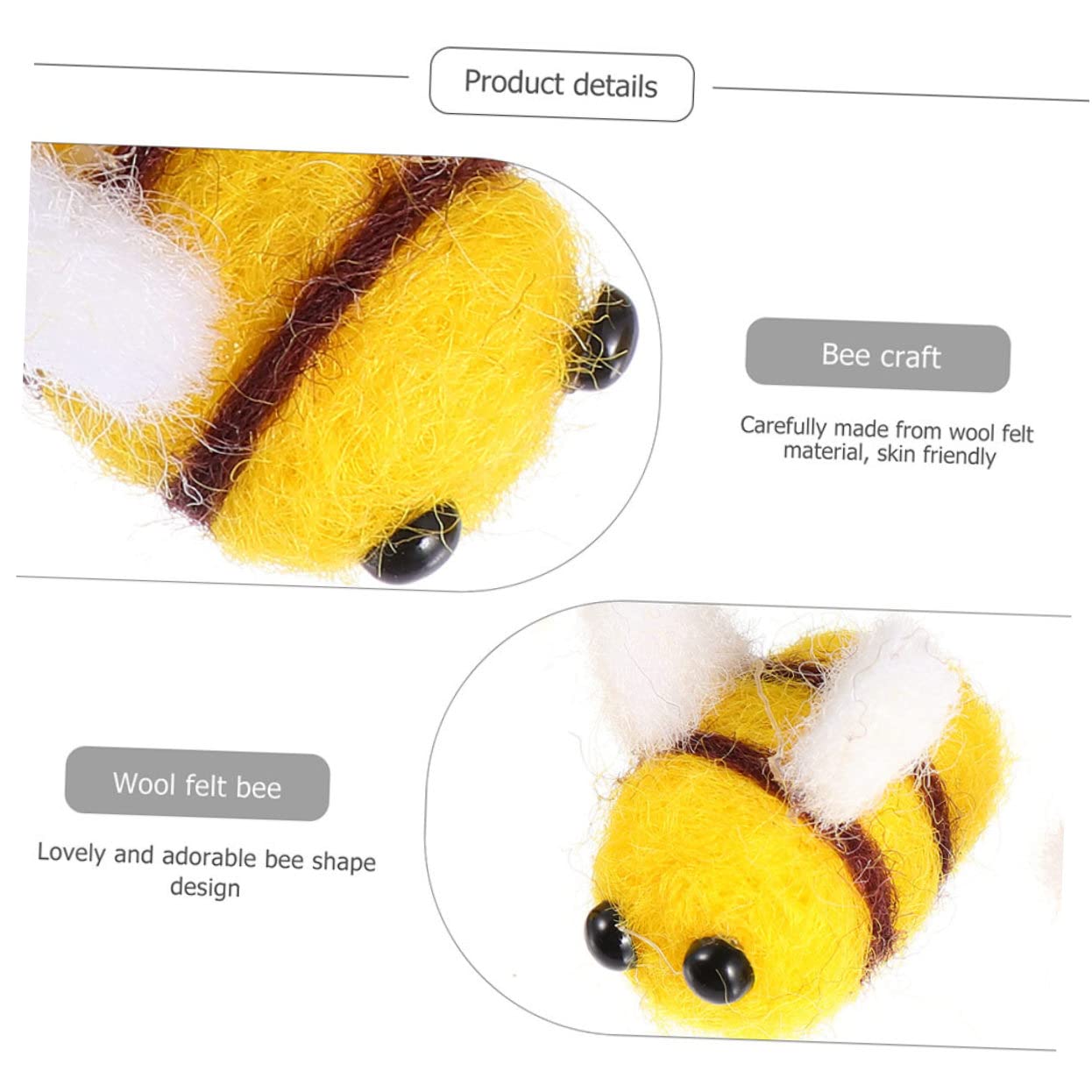 Uonlytech 8 Sätze Wool Felt Bee Bastelset Teiliges Für DIY Partydekoration Umweltfreundliche Filz Bienen Für Kreative Bastelprojekte Für Geschenkideen 20 Stück * 8