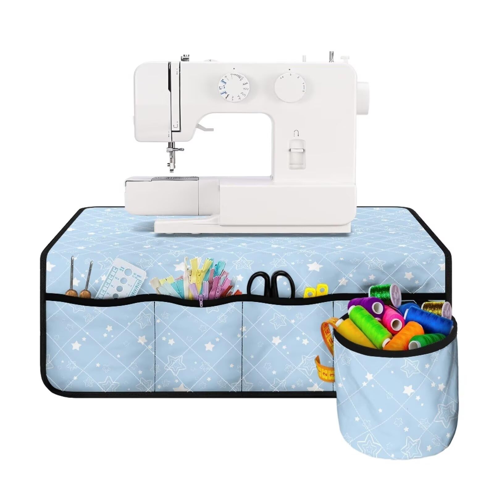 Sewing Machine Mat Sewing Machine Pad Organizer with Pockets Sewing Fabric &amp; Parts Organizer for Sewing Supplies - Blue