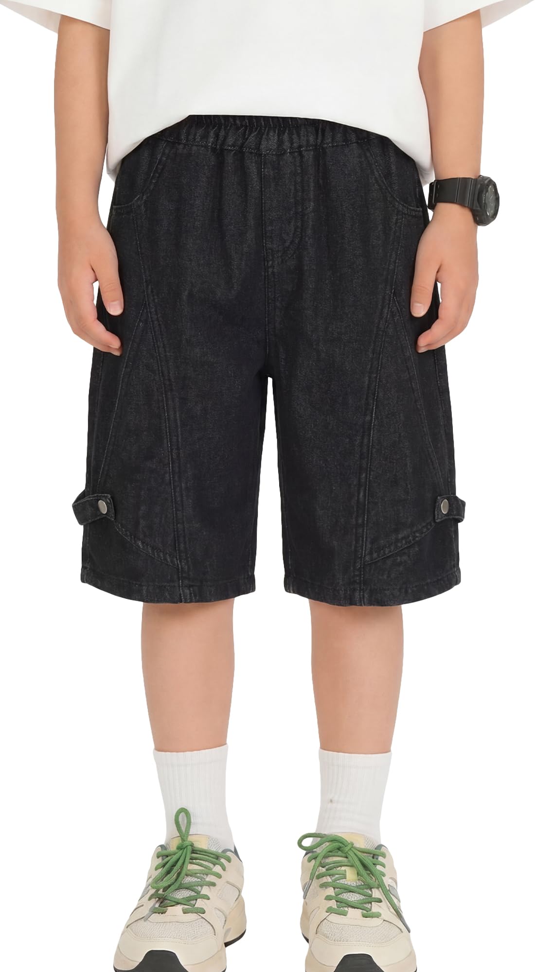SEAUR Jeans da ragazzo, pantaloncini corti in denim, pantaloni corti in jeans, cargo estivi, bermuda streetwear