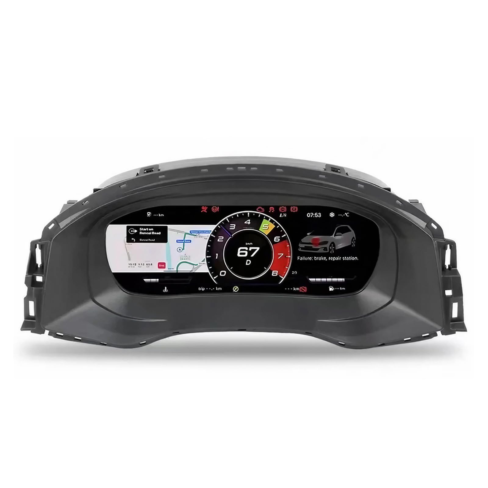 Digital Dash, Automotive Replacement Instrument Panel Gauges, Speedometer Instrument Cluster Replacement for Passat 16-17ys, Digital Cluster Instrument Speedometer - 12.3 inch