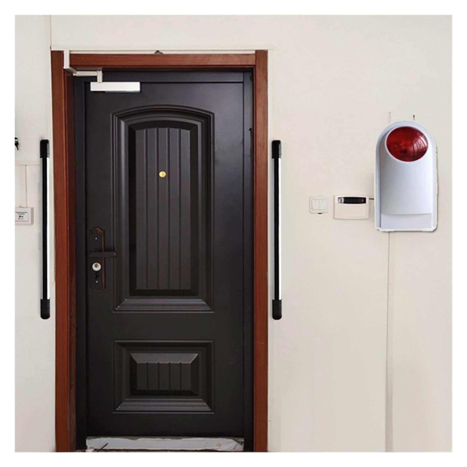 Sistemi Allarme Casa Sensore IR a fascio Kit di allarme sicurezza domestica wireless autonomo Flash Sirena Corno con rilevatore movimento Allarme antifurto fai-da-te(Sensor KIT A)