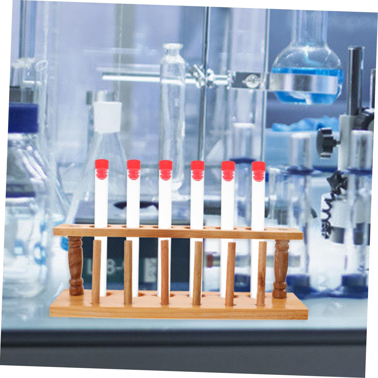 4piezas Soporte De Tubos De De Madera Gradilla De Huecos Para Laboratorio Organizador Seguro y Duradero Para Tubos De Para Investigación Científica y Uso