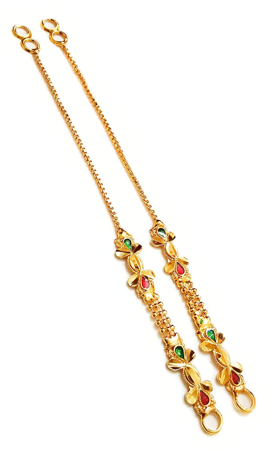 Smarnn Gold plated Kan Chain Earchain Kanoti Earrings for Women Girls (1212) (B0822TMK75) Amazon Price History, Amazon Price Tracker
