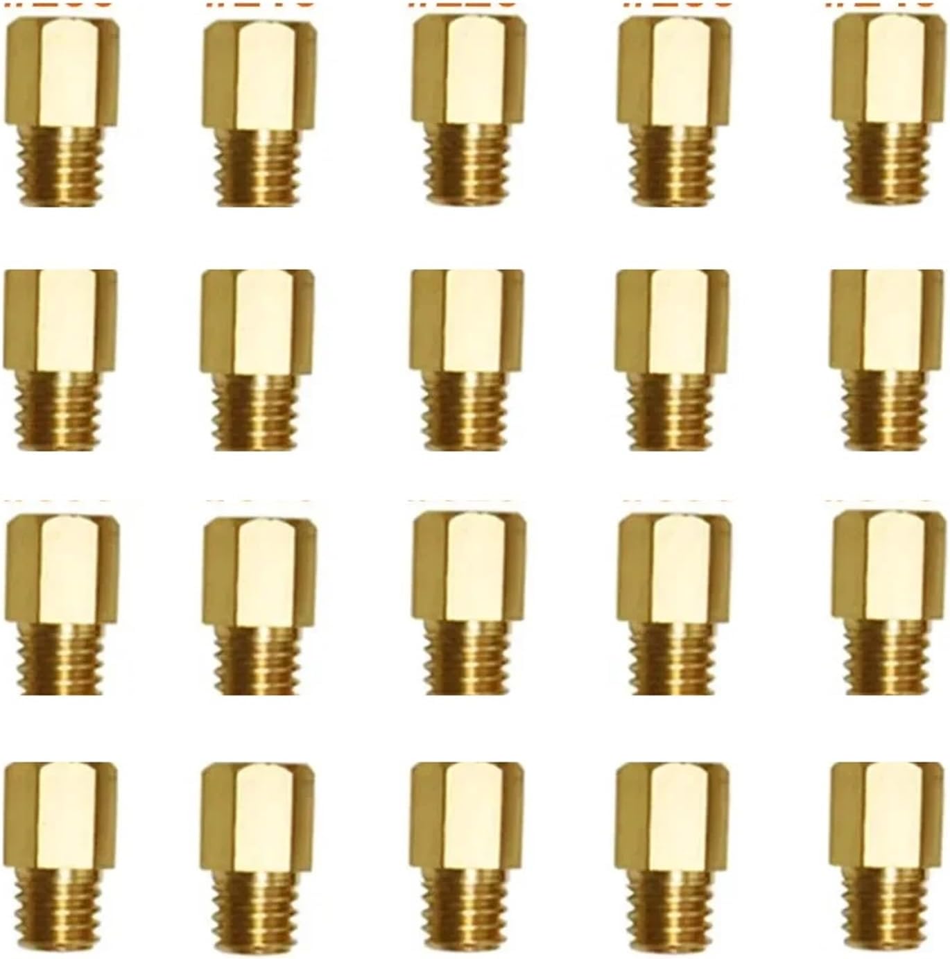 20pcs/set Hex Type Main Jets 5.2x0.9 Thread 6mm Head for MIKUNI Carburetor TMX RX100 AX100 TM24 27 28 distintivo(400-590)