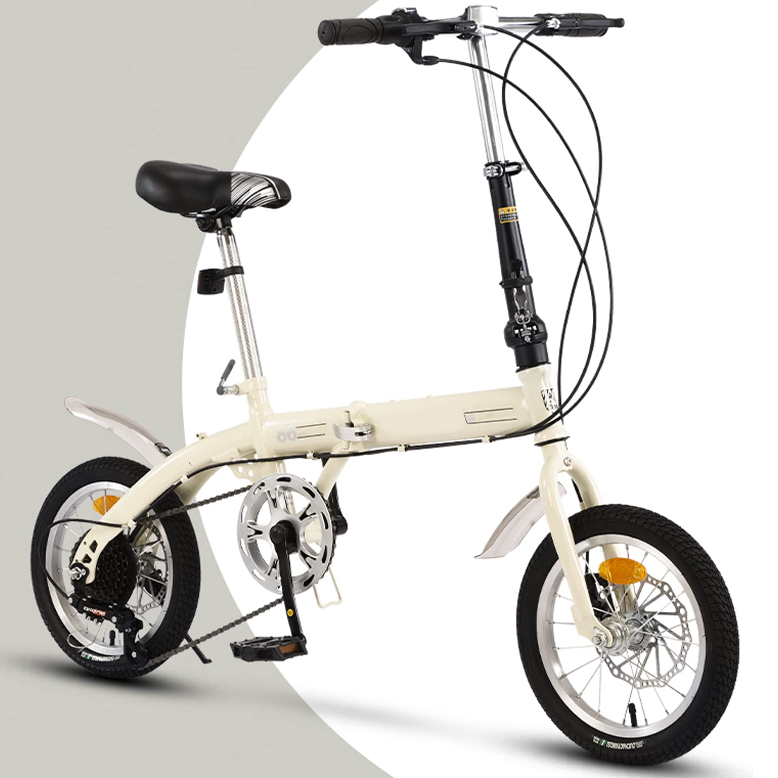 Amazon.co.jp: 折りたたみ自転車 ポータブルバイク 6段変速 高さ調節