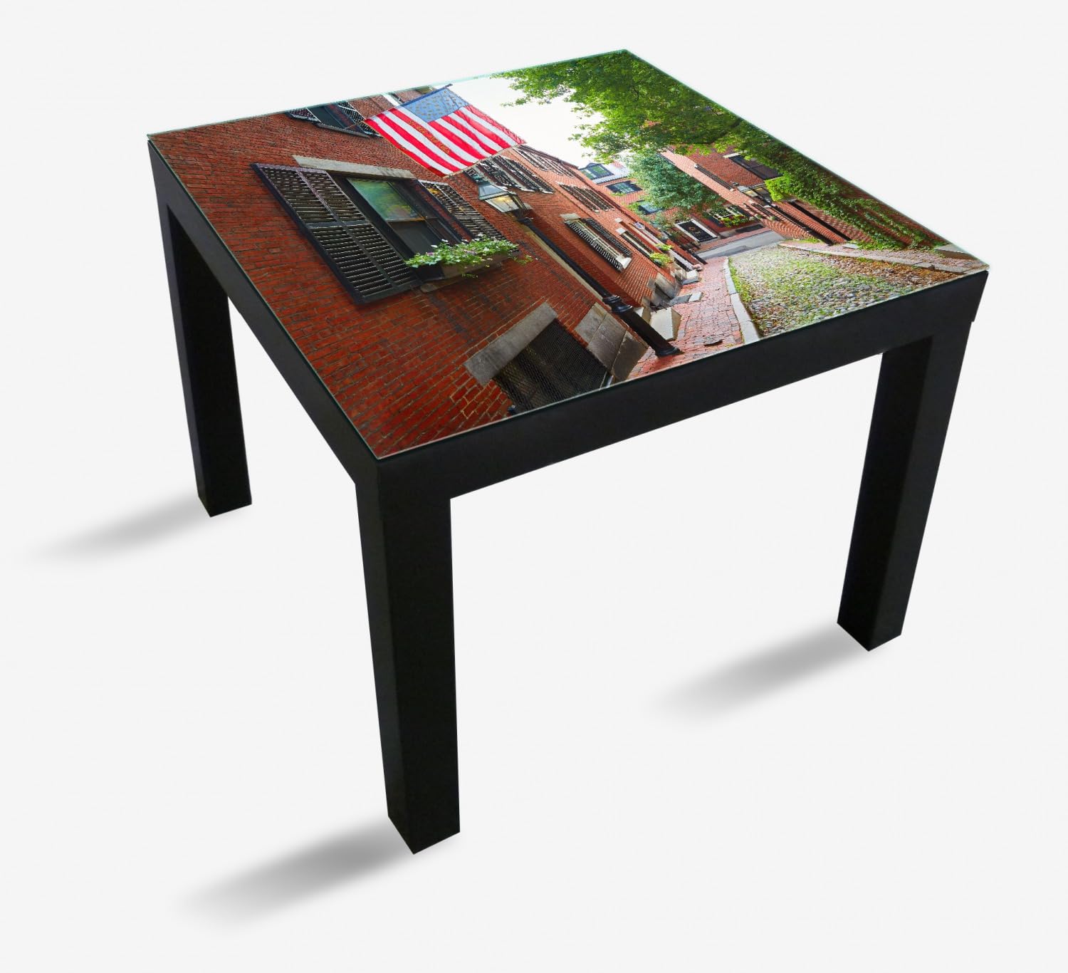 Wallario Glasplatte, Schutzplatte 55 x 55 cm - geeignet für IKEA Lack Tisch, für Beistelltisch/Couchtisch, Gasse mit Kopfsteinpflaster
