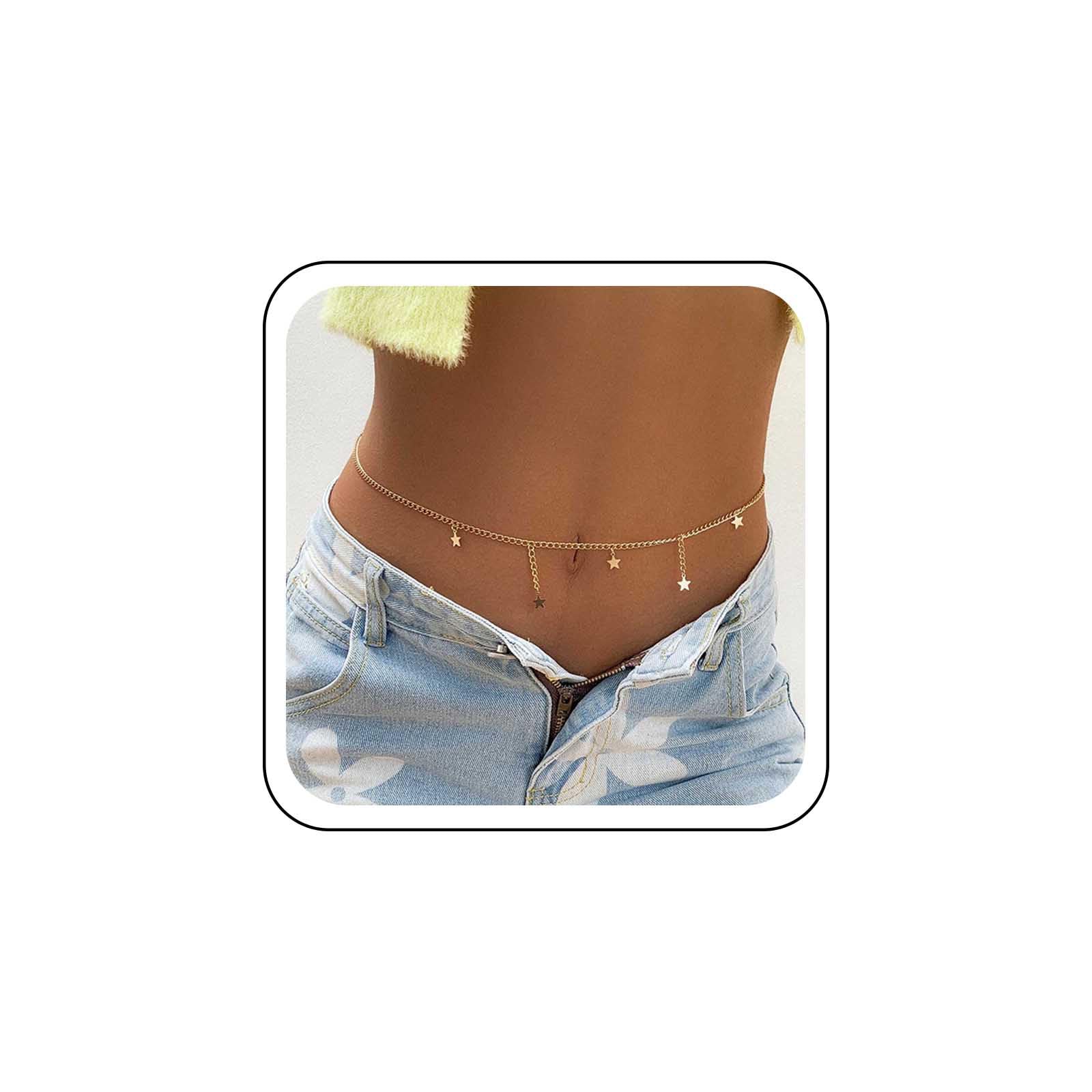 Chaîne De Ventre Or - Accessoire Corps Boho, Ajustable, Pour Bikini, Plage, Soirée - 3