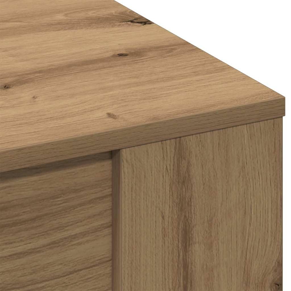 Tavolino da salotto in legno ingegnerizzato rovere artigianale 102 x 55 x 45 cm con ripiano portaoggetti salvaspazio per soggiorno moderno e design industriale