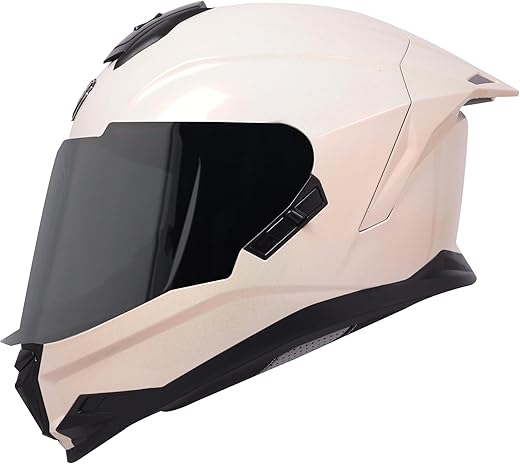 Steelbird SBH-57 Fighter ISI and DOT Certified Full Face Helmet for Men and Women with Inner Chrome Sun Shield