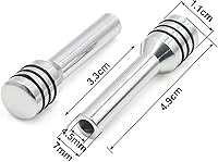 Vista 3 de uxcell 4 piezas de rosca M4 tono plateado metal puerta delantera trasera perilla cubierta para el interior del coche