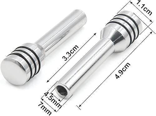 Miniatura 3 de uxcell 4 piezas de rosca M4 tono plateado metal puerta delantera trasera perilla cubierta para el interior del coche