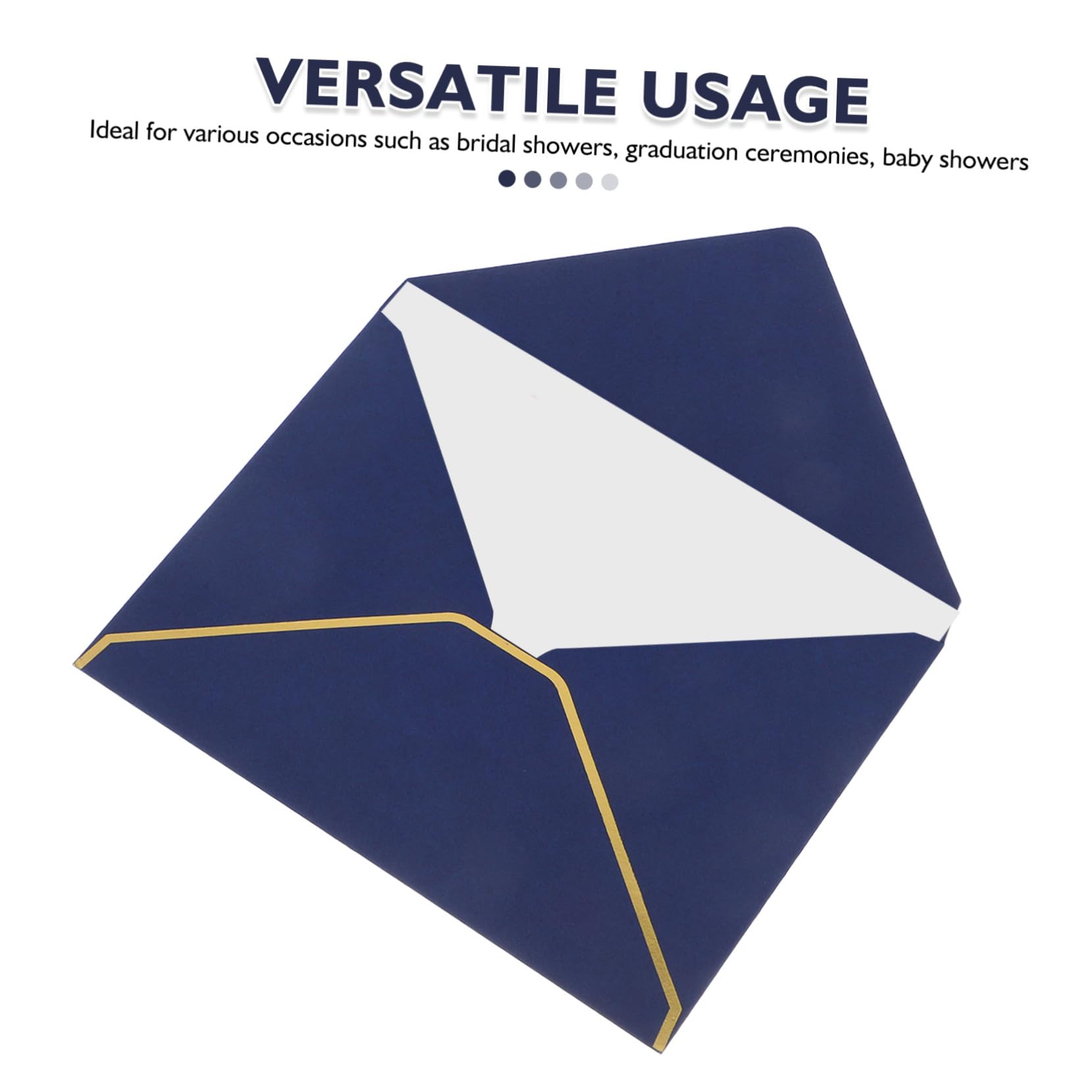 Buste V-flap 50 Pezzi in Carta con Bordo Oro per Inviti