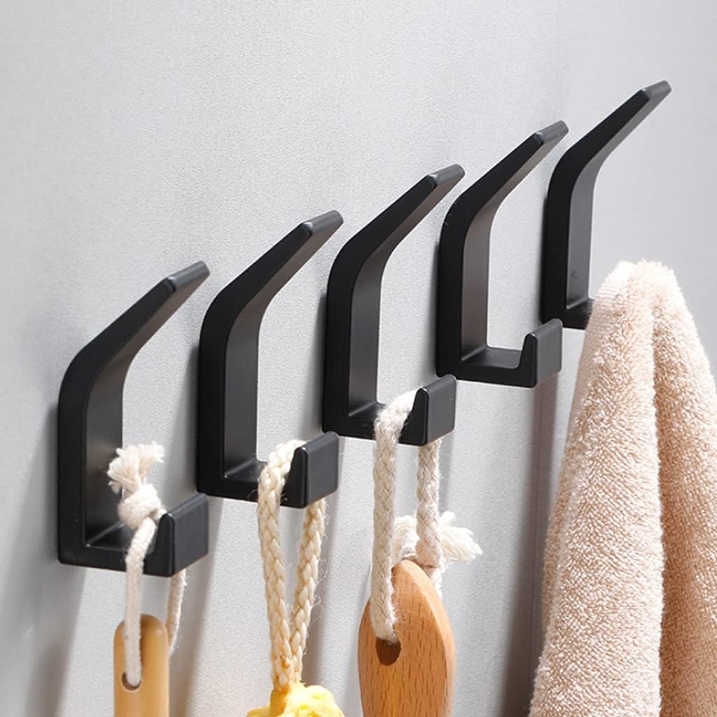 3 Pcs/Set of Black Towel Hooks, Bathroom Clothes Hooks, Bedroom Robe Hooks, Coat Hooks, Living Room Kitchen Accessories