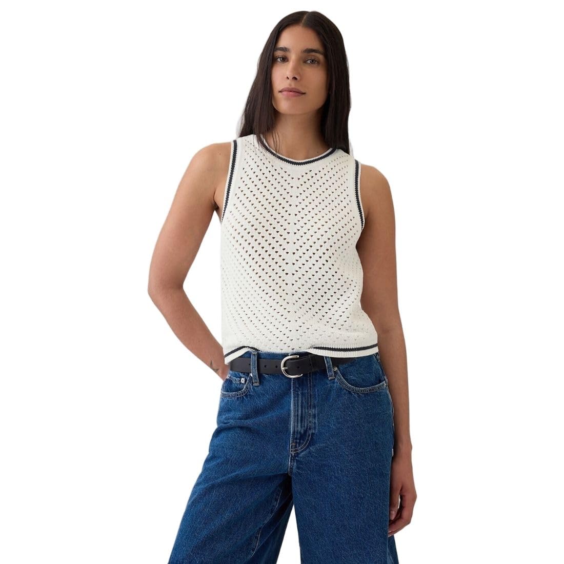 Women's Cotton V-Neck Sleevel Sweater