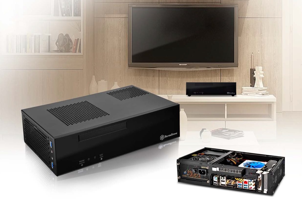 SilverStone SST-ML09B - Milo Mini-ITX kompaktowa obudowa HTPC Desktop, czarna