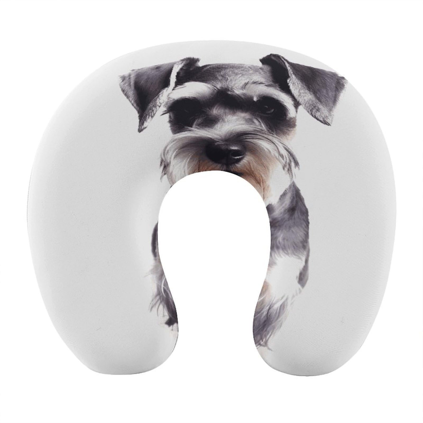 FekiLoot Well-Behaved Schnauzer Travel Pillow U Shaped Neck Pillow Comfortable Memory Foam Pillow Portable Soft Headrest Lightweight Neck and Head Support for Planes Trains Self-Driving Cars