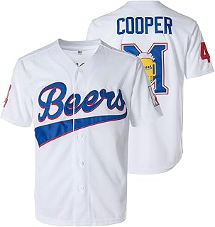 Stitched Doug Remer Beers Jersey Joe Cooper 44# 17# Movie Baseball Jerseys for Mens Size S-3XL (44,X-Large)