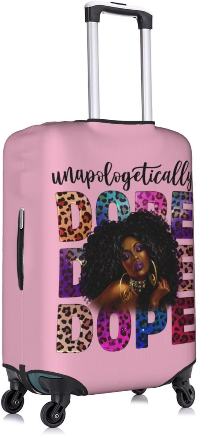 Travel Suitcase Protector African American Girl Elastic Protective Washable Luggage Cover With Concealed Zipper Suitable For 18-32 Inch(L (for 25-28 inch luggage))
