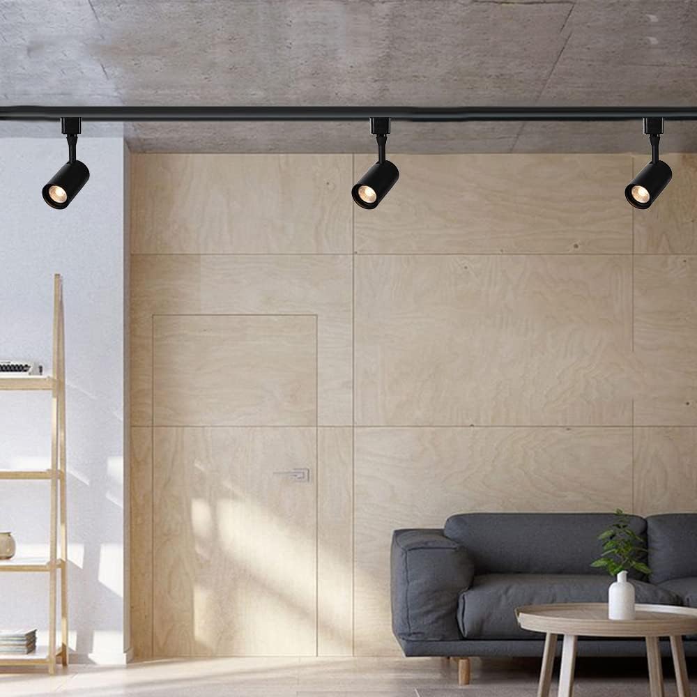 EAGLOD Track Light Heads,H Track Lighting,Dimmable CRI 90+ 4000K,LED Track Light GU10 Bulb for Accent Retail Artwork, Kitchen Halo Type(10 Pack) (4000K(Natural White) Black)