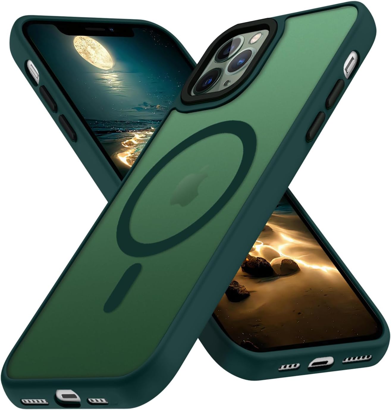 ROUMAYMAY Cover per Google 7, magnetica forte [compatibile con MagSafe] opaca liscia traslucida protezione di qualità sottile Mate cover per telefono magnetico per Google Pixel 7 Nero