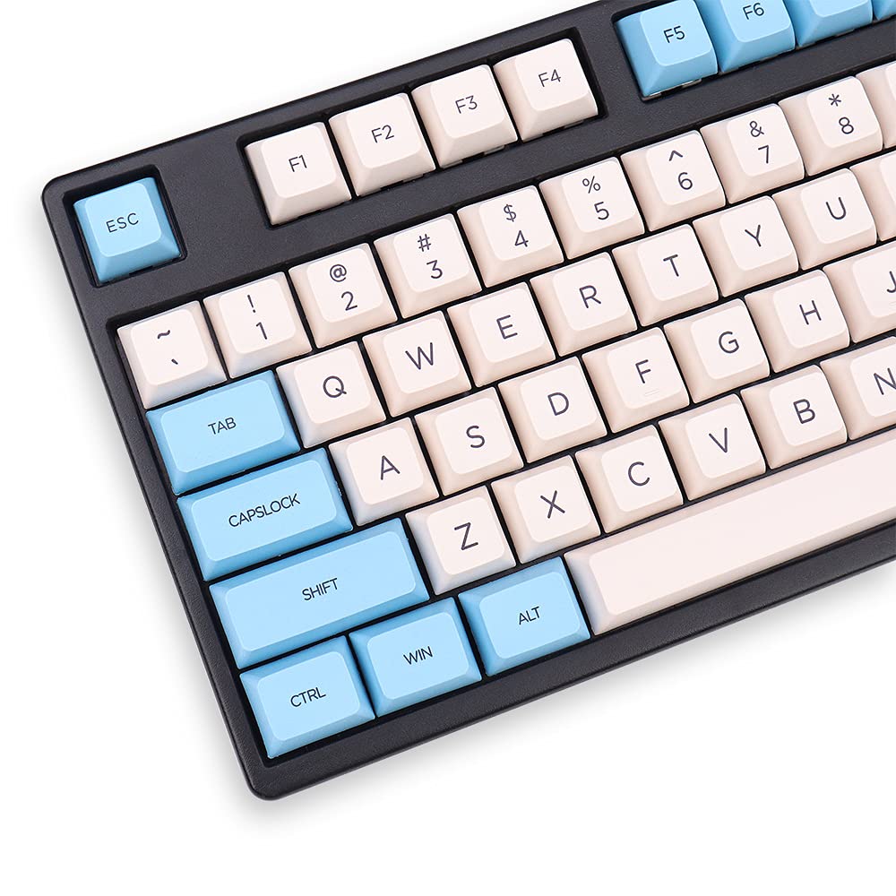 108 Keys PBT Keycap XDA Profile DYESUB Personalized Blue and White