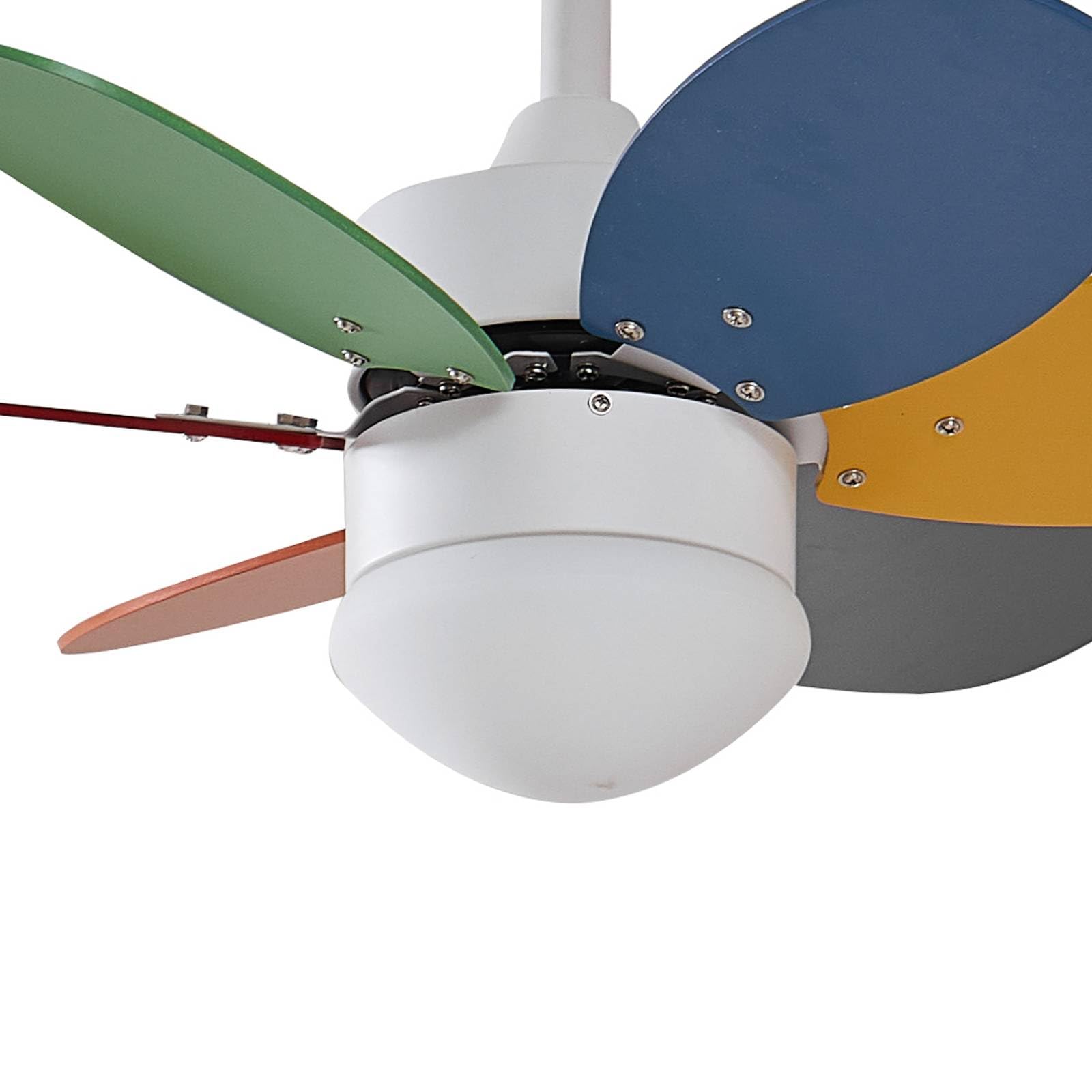 Lindby ventilador de techo con luz en color, blanco, lámpara | e27, moderno, de madera, con mando a distancia, con mando a distancia para sala de estar, salón, habitación infantil