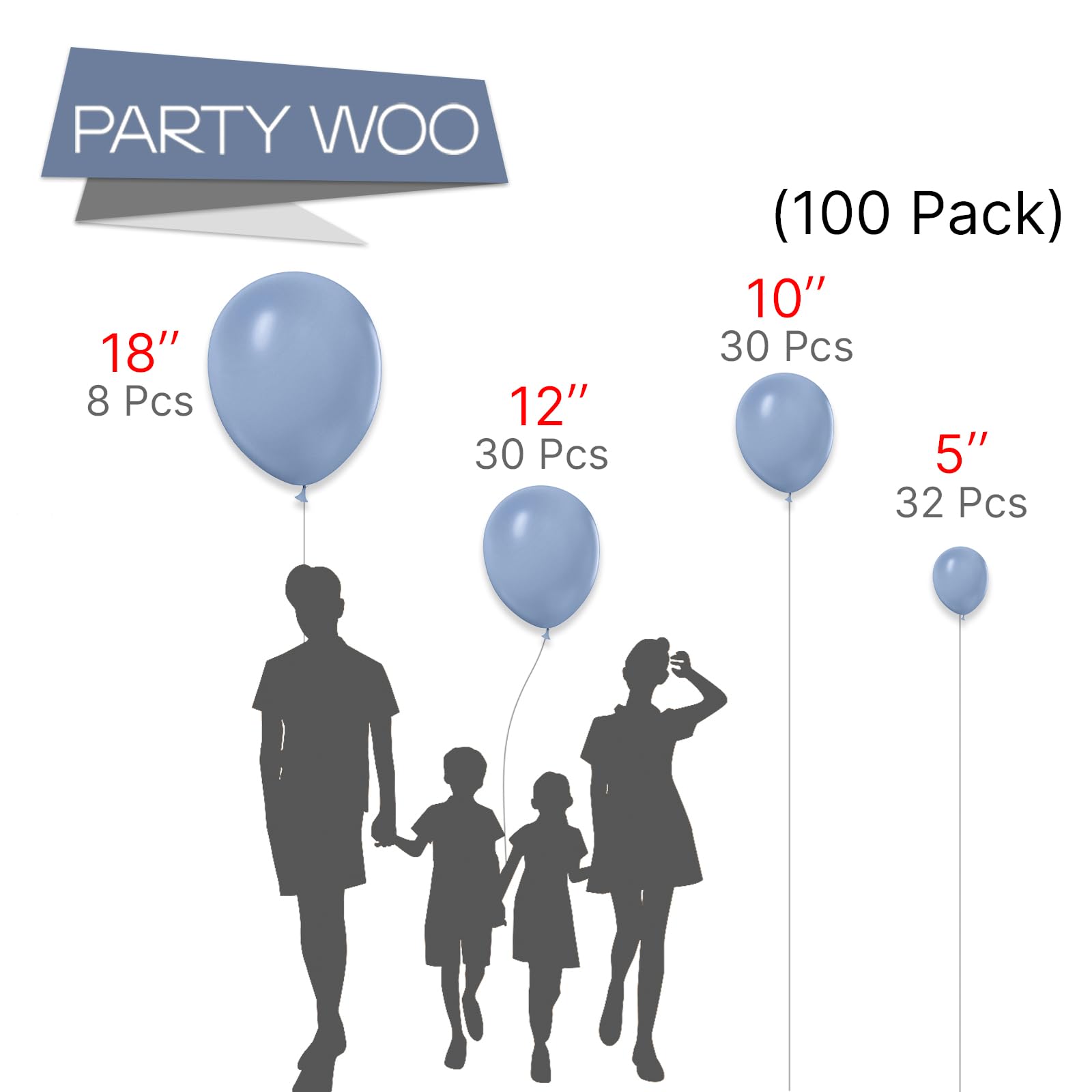 PartyWoo Balloons Assortment – 128 Pieces In 4 Different Sizes For Parties, Decorations, Events (Mix Colors) - View #12