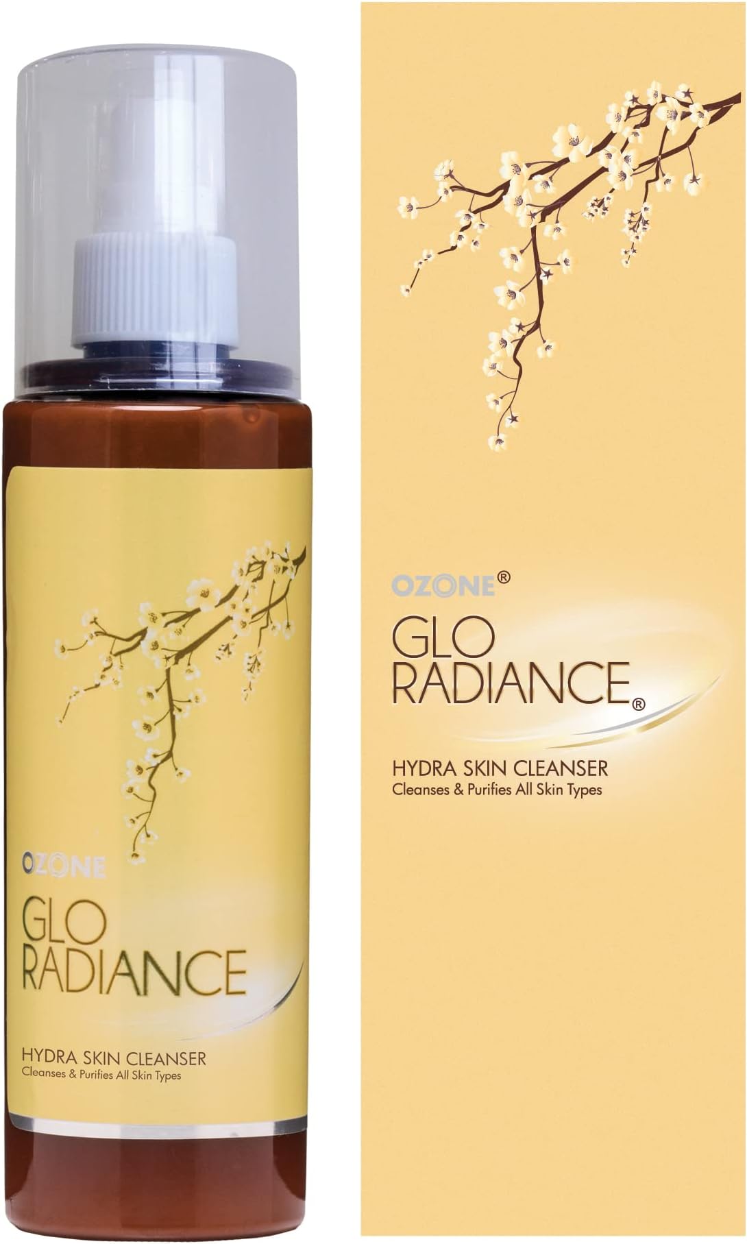 OZONE Glo Radiance Hydra Skin Cleanser, Micellar Cleansing Water With Aloe Vera, Removes Makeup & Dirt For All Skin Types, 150ml