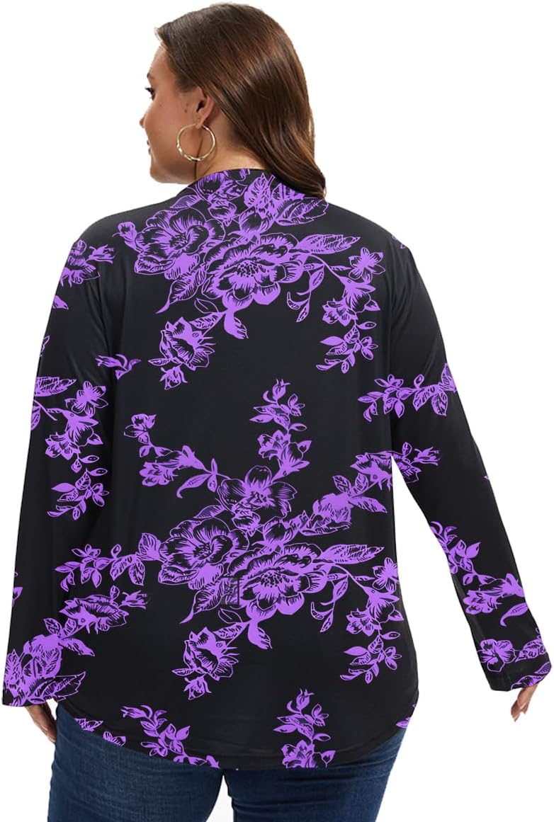 Womens Plus Size Tops Tunic Long Sleeve Shirts Casual Loose Soft Blouse 1XL-5XL - Image 5