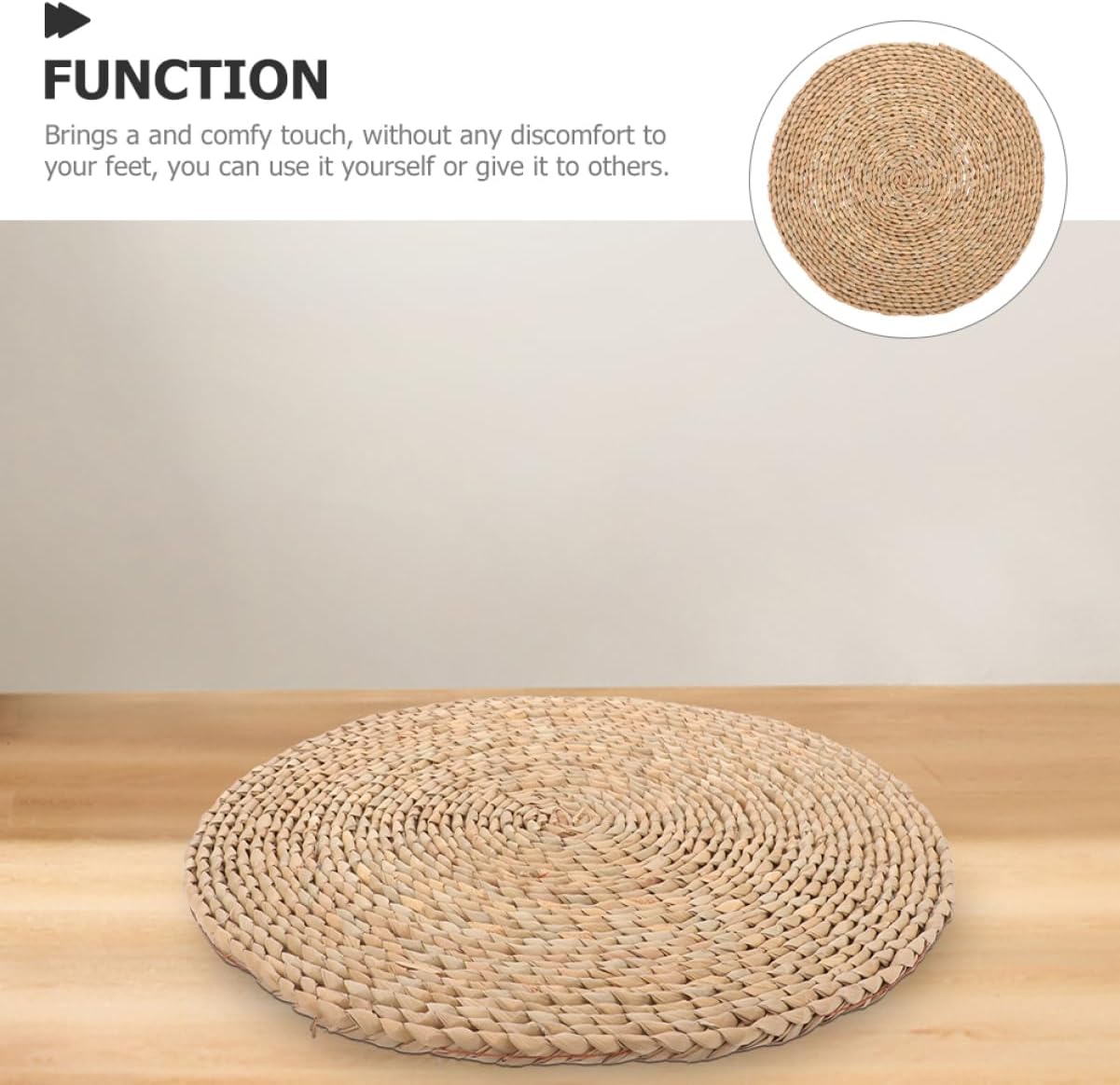 Straw Woven Floor Pillow Yoga Seating Mat Meditation Cushion Zabuton Indoor Living Room Decor