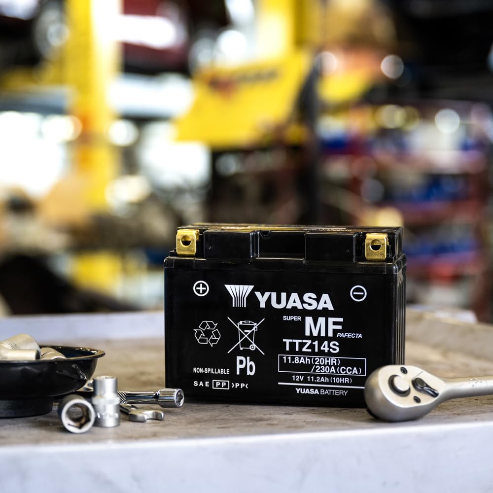 Yuasa TTZ14S 12V 230 CCA Hochleistungs-VRLA-Motorradbatterie | Hochleistung, VRLA-Technologie, Zuverlässig & Langlebig, Effizient