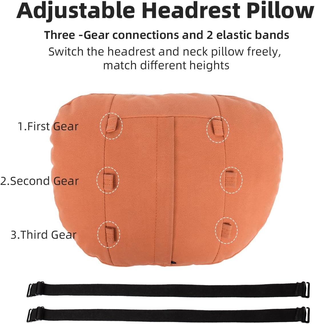 2 Pcs Car Headrest Neck Pillow for Driving,Universal Premium Suede Leather Soft and Comfortable Headrest,Two Gears of Height Adjustment Car Seat Headrest Pillow Car Interior Accessories